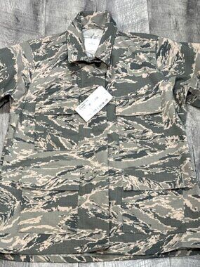USAF Tiger Stripe Coat Ripstop Utility Jacket Womens 6 Short Summer RABU NEW
